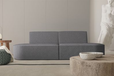 Sofa Designersofa 2-Sitzer MILOT in Stoff Ascot Bukla Graphit