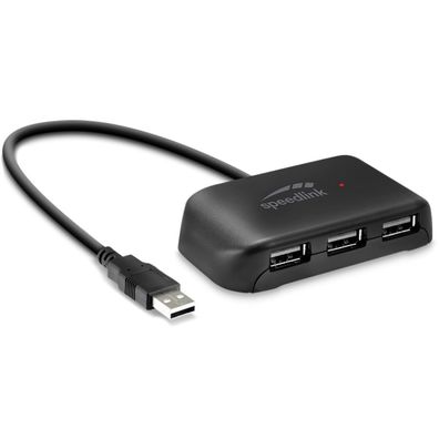 Speedlink 4-Port USB 2.0 USB-Hub Adapter Verteiler Kompakt PC Notebook Laptop