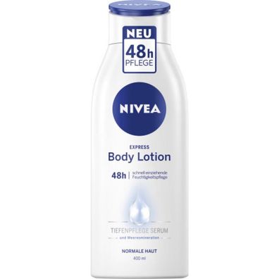 28,65EUR/1l Nivea Express Body Lotion 400ml Flasche 48h schnell einziehend
