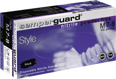 Einw.-Handsch. Semperguard Nitril Style Gr. XL schwarz Nitril 90 St./ Box