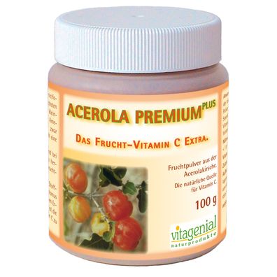 Acerola Premium Plus 100 g Fruchtpulver - Vitagenial by Biogenial