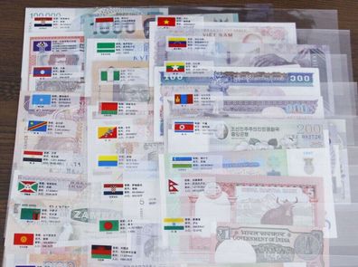 Banknoten International + dazugehörige Flaggen (IB100)