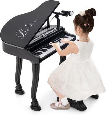 Kinder Keyboard mit 37 Tasten & Hocker, elektronische Klaviertastatur tragbar