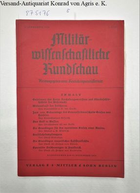 Militärwissenschaftliche Rundschau. 1. Jahrgang 1936 - 5. Heft