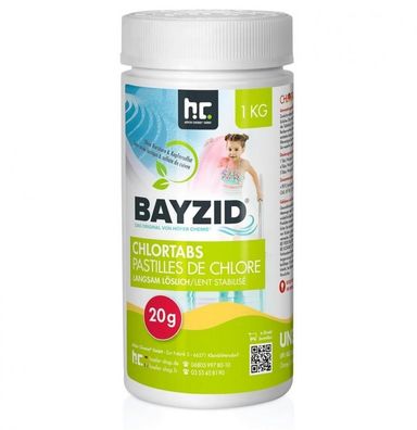 1 kg BAYZID® Chlortabs 20g langsam löslich Chlor Tabletten