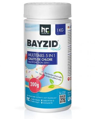 1 kg BAYZID® Multitabs 200g 5in1 für Pools Chlor Tabletten