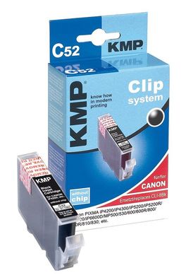 KMP Patrone C52 Clip System CLI-8BK Canon PIXMA iP4200/ iP5200/ MP