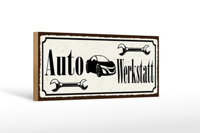 Holzschild Hinweis 27x10 cm Auto Wekstatt Wanddeko Holz Deko Schild wooden sign