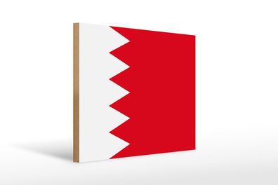 Holzschild Flagge 40x30 cm Flag Bahrain Bahrains Fahne Deko Schild wooden sign