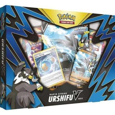 Pokemon Sammelkartenspiel - Rapid Strike Urshifu V-Box - Englisch - 4 Boosterpacks
