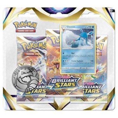 Pokémon - Sword & Shield Brilliant Stars 3-Pack Blister - Glaceon englisch cards - EN