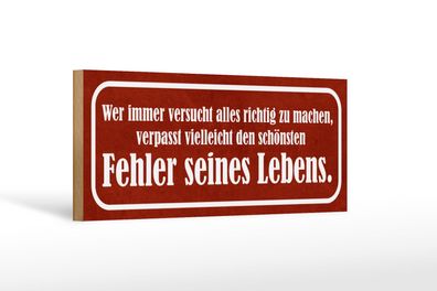 Holzschild Spruch 27x10 cm Schönster Fehler seines Lebens Schild wooden sign