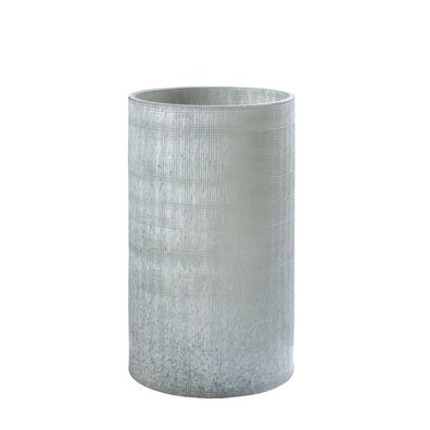 Blumenvase grau Vintage-Optik strukturiertes Glas mundgeblasen 14,5x25,5cm