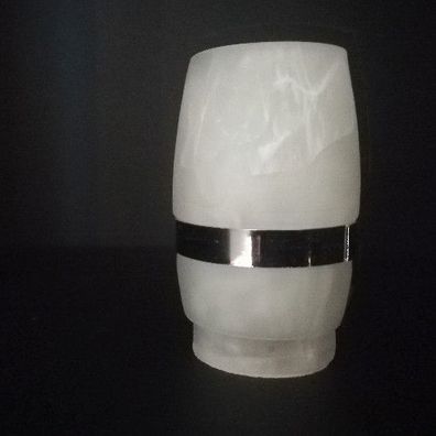 Glasschirm Alabaster weiß Lampenglas Ersatzglas Chrom