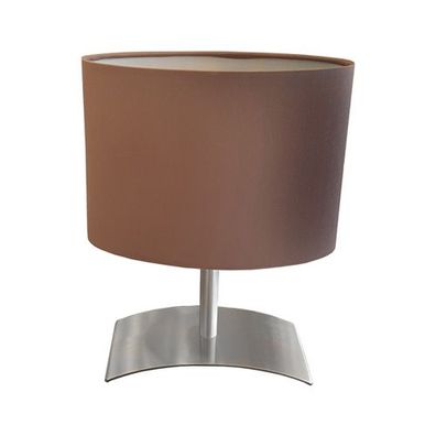 Moderne kleine Tischleuchte mit LED & braunen ovalen Schirm