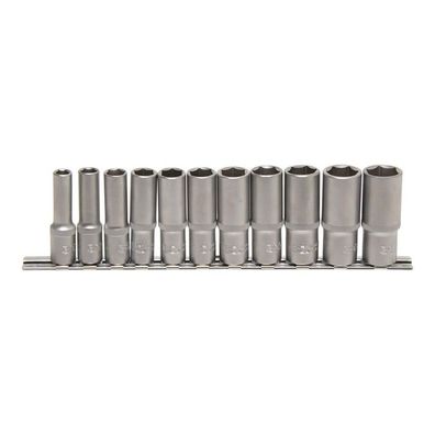 Steckschlüssel-Einsätze, tief, 10 (3/8), 8-19 mm, 11-tlg.