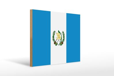Holzschild Flagge Guatemalas 40x30 cm Flag of Guatemala Deko Schild wooden sign