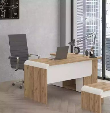 Brauner Eckschreibtisch Büromöbel Design Schreibtisch Chefschreibtisch Tisch