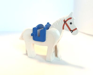 LEGO® Sortiment 1x Tier Pferd in weiss mit blauem Sattel