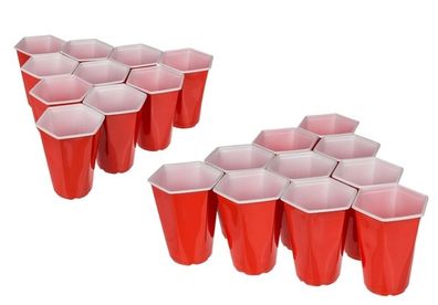 Beer Pong Set 15 Bällen 22 rote Trinkbecher Party Spiel Saufspiel Trinkspiel