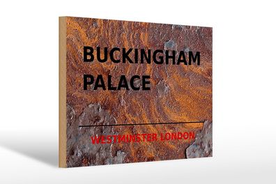 Holzschild London 30x20 cm Street Buckingham Palace Deko Schild wooden sign