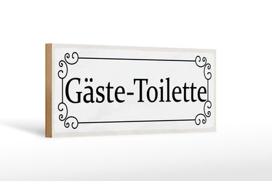 Holzschild Hinweis 27x10 cm Gäste-Toilette Holz Deko Schild wooden sign