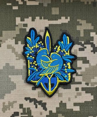 Patch "Wappen der Ukraine mit Tauben" Klett Morale Aufnäher Abzeichen Legion Armee BW