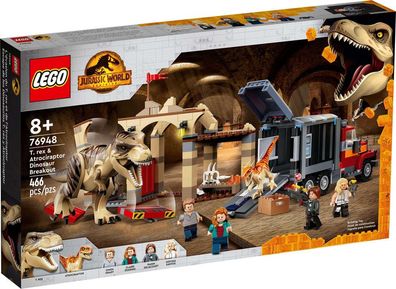 LEGO® Jurassic World 76948 T. Rex & Atrociraptor: Dinosaurier-Ausbruch - 466 Teile