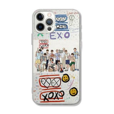 Kpop EXO Handy Hüllen für iPhone 7-iPhone13 Hülle Transparente SEHUN LAY Merch Case