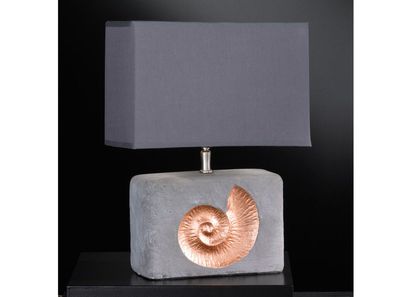 Tischlampe Shell Grau Nachtlampe Kommoden Lampe Keramik Nachttich-Lampe eckig