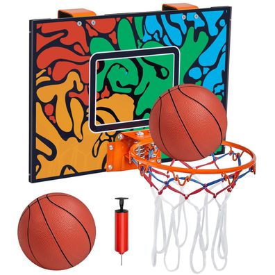 Mini Basketballkorb Mobile Basketballanlage für Tür mit 2 Basketbälle