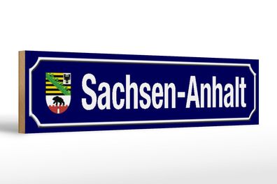 Holzschild Straßenschild 46x10cm Sachsen - Anhalt Wappen Deko Schild wooden sign