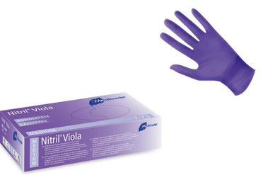 Nitril Handschuhe VIOLA Meditrade Einmal-handschuhe Größen violett 100 St.