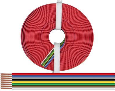 8-Fach Litze 0,25 mm² / 10 m rot-blau-grau-schwarz-gelb-grün-braun-weiß