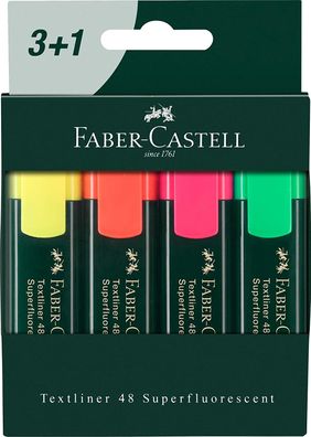 Faber-Castell 254831 - Textmarker Textliner 48 Refill, 4er Etui