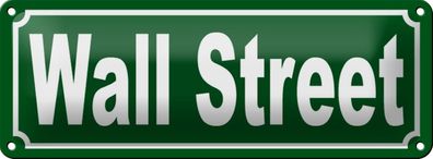 Blechschild Wall Street 27x10 cm Straße New York Manhattan Deko Schild tin sign