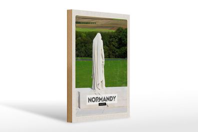 Holzschild Reise 20x30 cm Normandy France Skulptur Geschenk Schild wooden sign
