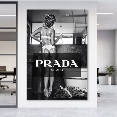 Prada Milano Luxury Leinwand , Acrylglas + Aluminium , Canvas , Poster , Wandbild