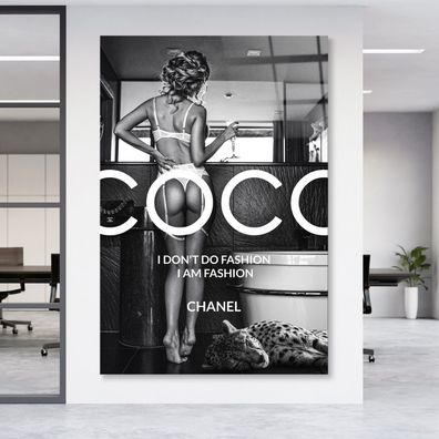 Leinwandbil COCO CHANEL Luxury , Acrylglas + Aluminium , Canvas , Poster , Wandbild