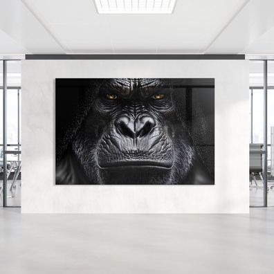 Gorilla Affen Hungry Animal Tier Leinwand , Acrylglas + Aluminium , Canvas , Poster