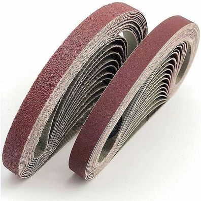 Schleifband 13 x 457 mm. 4 Arten von gemischtem Kies (5 x 40/60/80/120). Satz Schleif