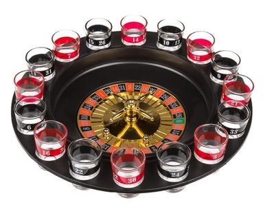 Trinkspiel Roulette Partyspiel mit 16 Gläsern