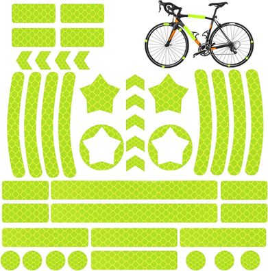 42 Stück reflektierende Aufkleber für Fahrradhelme, Klebeband, reflektierende Aufkleb
