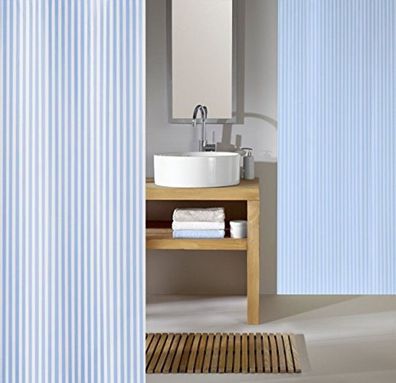 Sanna Azur Blau Duschvorhang 120 x 200 cm. Hochwertige Textil
