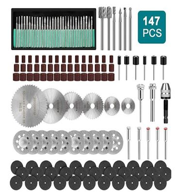 147-teilige Schleifdorne für Dremel-Nagelbohrer-Set, Sägeblätter, rotierende Schleifw