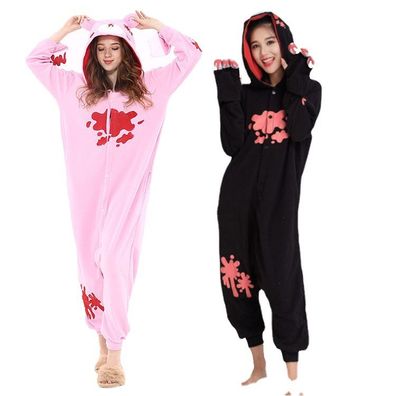 Cartoon Bär Druck Hooded Pyjamas Tiere Robe Schlafanzug Paar Nachthemd Cosplay Kostüm