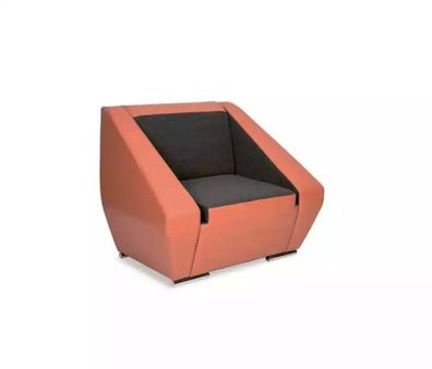 Oranger Luxus Sessel arbeitszimmer Polstermöbel Designer Bürosessel Holz