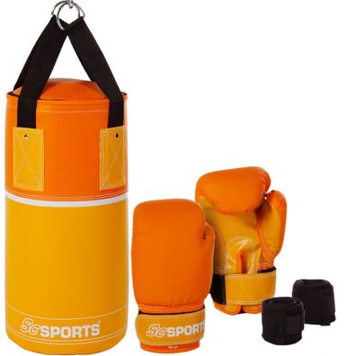 ScSPORTS® Boxsack Set Kinder Gefüllt 3kg Boxhandschuhe 6oz Boxbandage Tasche Box