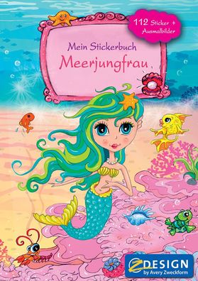 AVERY Zweckform 57796 Kinder Stickerbuch Meerjungfrau mit 112 Stickern, 5 Spielwel...