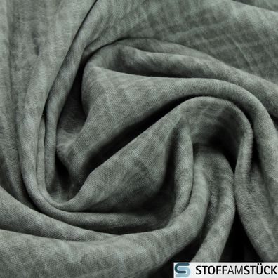 Stoff Baumwolle Musselin Batik grau Double Gauze Gaze hellgrau durchgefärbt